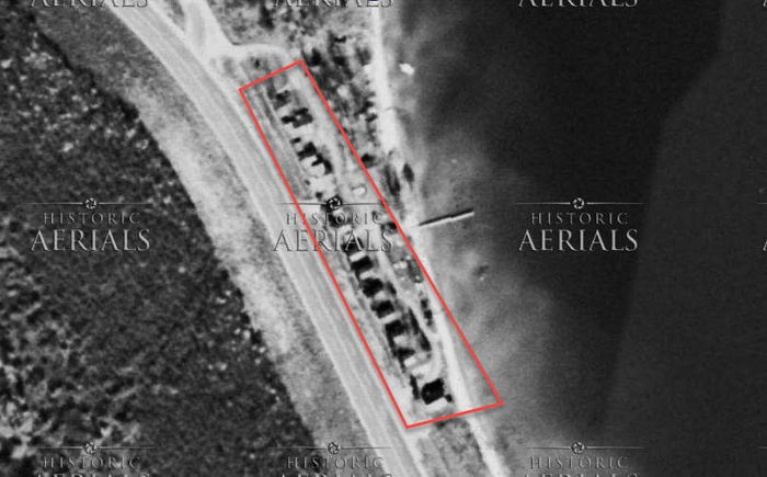 Hoyers Resort (Fords Modern Cabins, Shangri-La Log Cabin Resort, Bentons) - 1960 Aerial (newer photo)